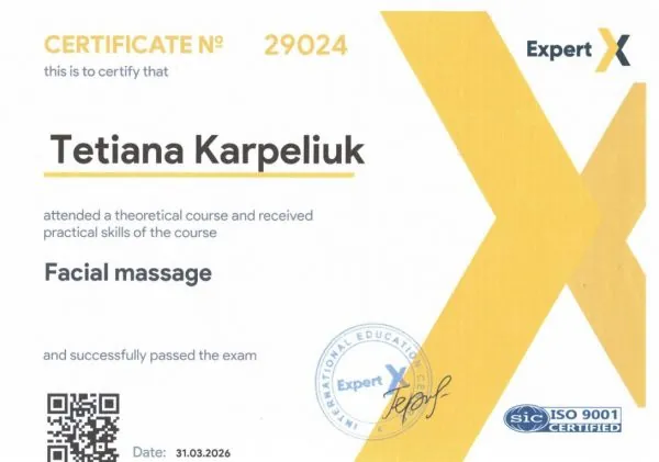 Facial massage certificate