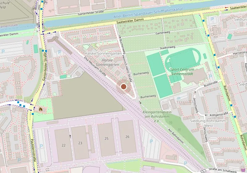 Фрагмент карты: Elsa-Neumann-Straße 53, Берлин-Хазельхорст